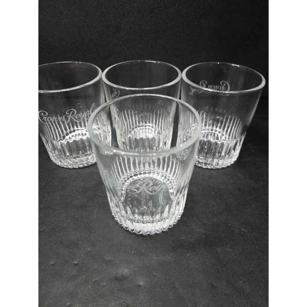 Crown Royal Whiskey Rocks Glasses, Set of 4, Limited Ed, Scotch Whiskey‎ Glass